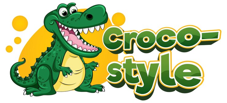 Vetor grátis animais bonitos desenho animado crocostyle engraçado com um crocodilo