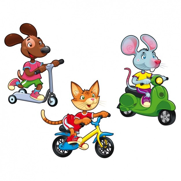 Vetor grátis animais coloridos definir
