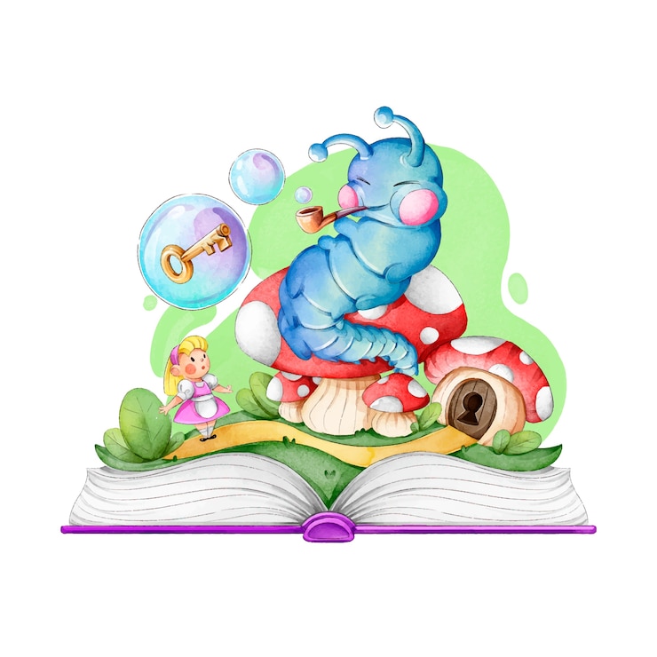 Vetor grátis animal de conto de fadas do livro