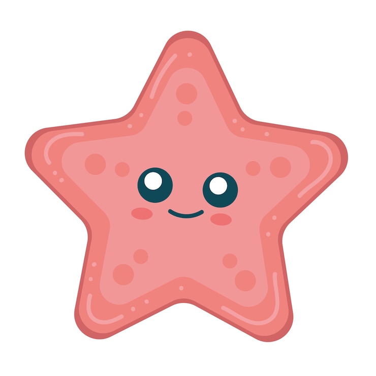 Vetor grátis animal de vida marinha estrela do mar rosa