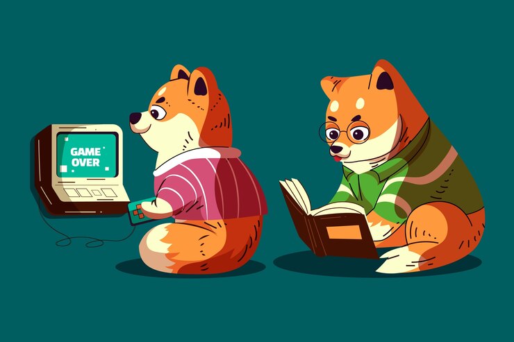 Vetor grátis animal selvagem fazendo atividades humanas