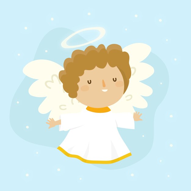 Anjo adorável de mão desenhada natal