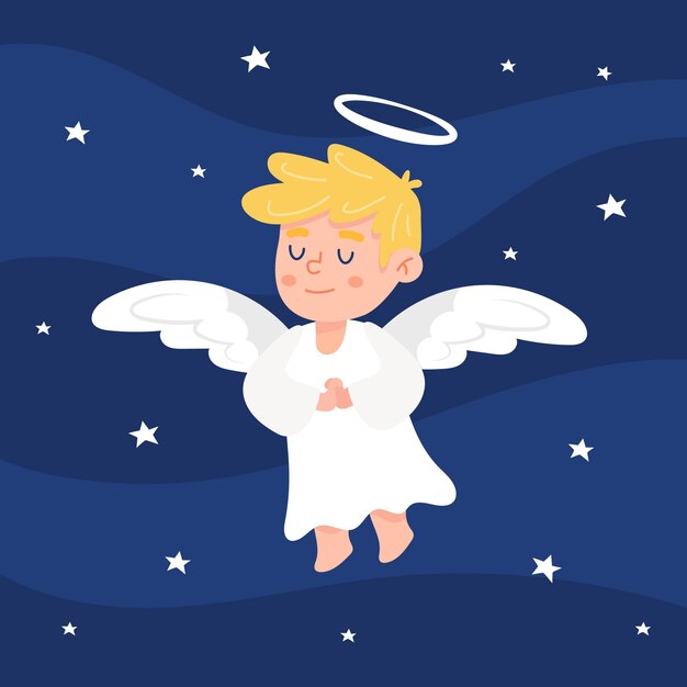 Anjo de Natal desenhado à mão