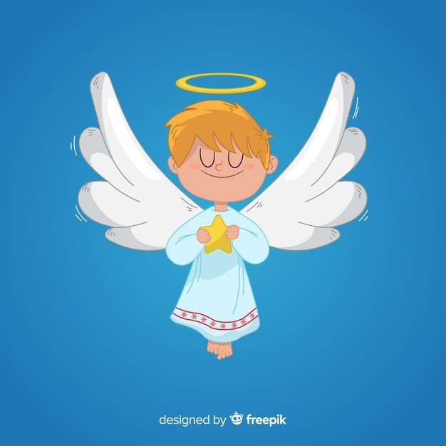 Anjo de Natal na mão desenhada
