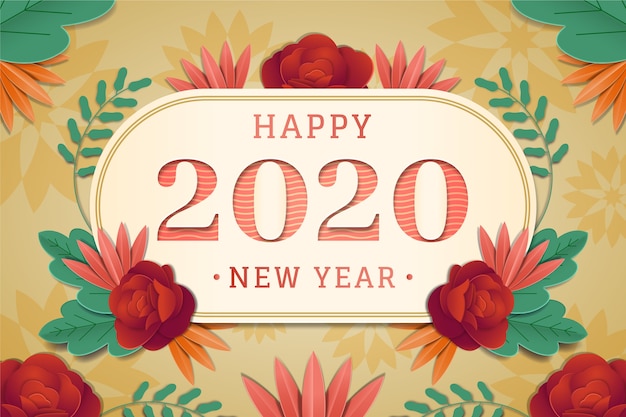 Ano novo 2020 fundo em estilo de jornal
