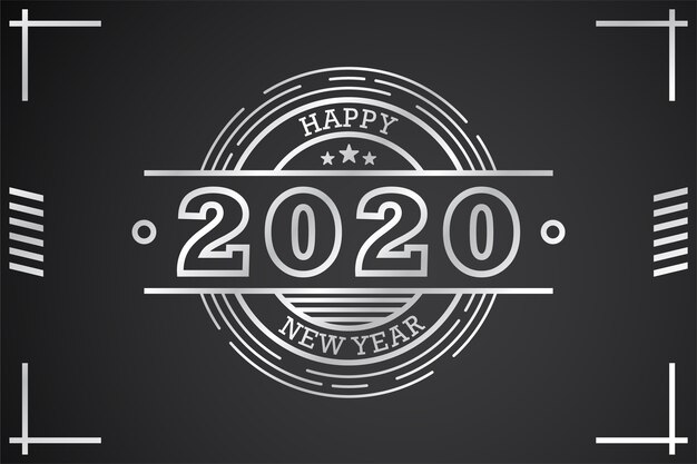 Ano novo 2020 fundo no estilo de estrutura de tópicos