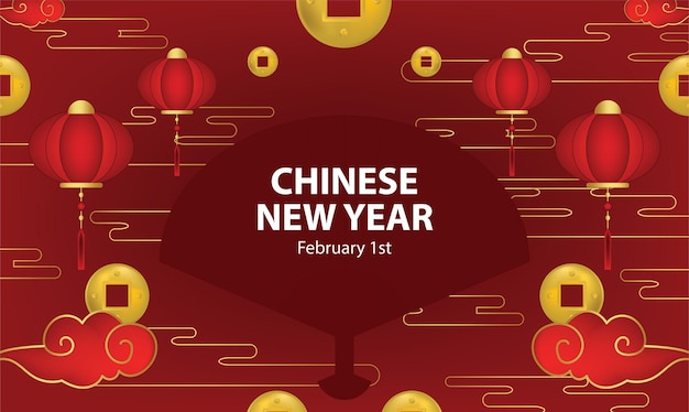Ano novo chinês padrão ilustração fundo papel de parede banner modelo panfleto cartaz evento etiqueta