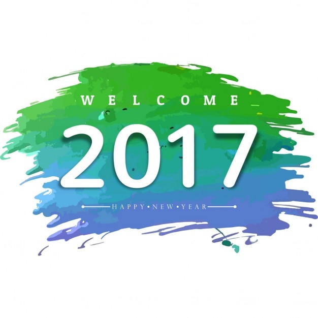 Ano novo fundo feliz 2017 watercolor