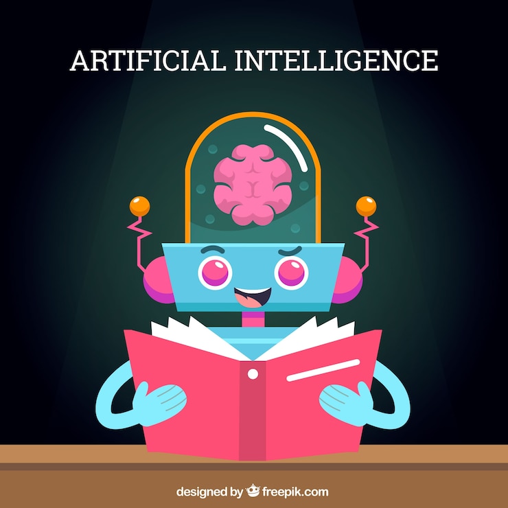 Vetor grátis antecedentes de inteligência artificial plana