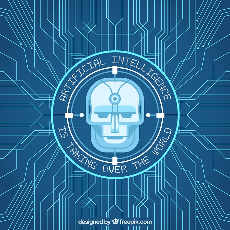 Vetor grátis antecedentes de inteligência artificial plana