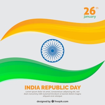 Antecedentes do dia da república indiana com formas abstratas verde e amarelo