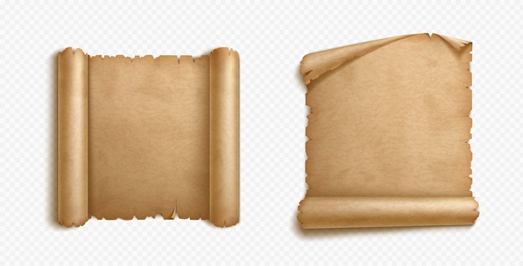 Vetor grátis antigo rolo de papiro, pergaminho, papel, fundo do mapa