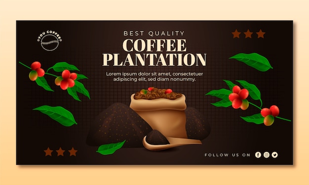 Anúncio de facebook gradiente de plantação de café