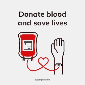 Anúncio de mídia social de vetor de modelo de doação para salvar vidas