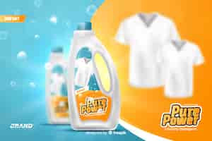 Vetor grátis anúncio de venda de detergente de roupa realista
