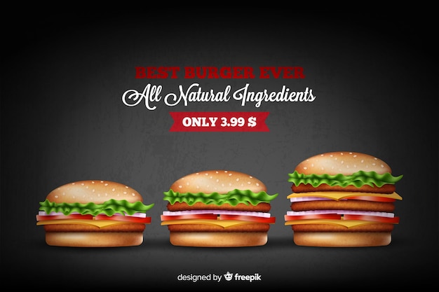 Vetor grátis anúncio delicioso de hambúrguer