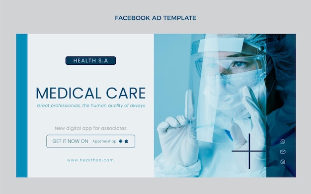 Anúncio médico no facebook de design plano