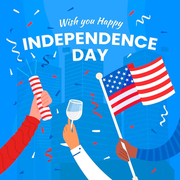 Apartamento, 4 de julho - ilustração do dia da independência