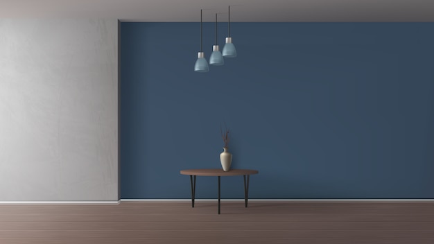 Apartamento moderno, sala de estar em casa, galeria ou café minimalista