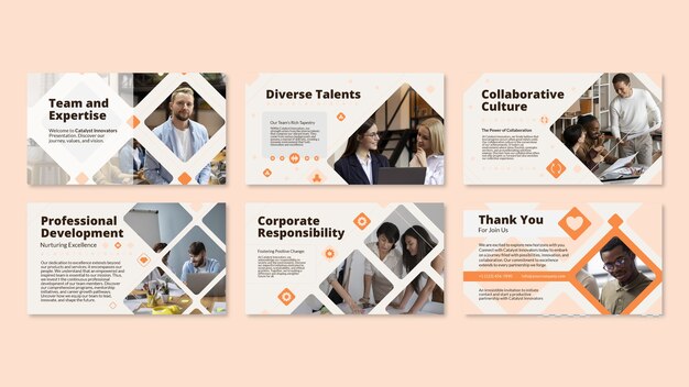 Apresentação de negócios de design plano