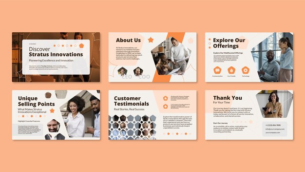 Apresentação de negócios de design plano