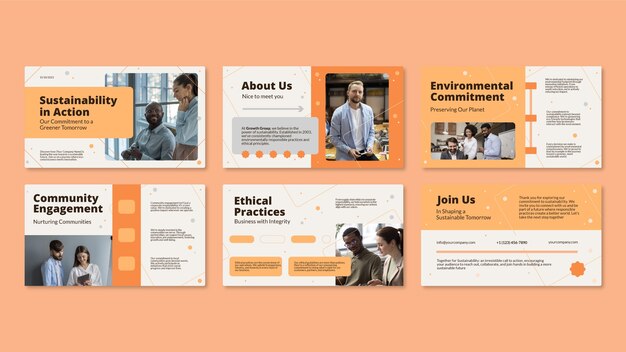 Apresentação de negócios de design plano