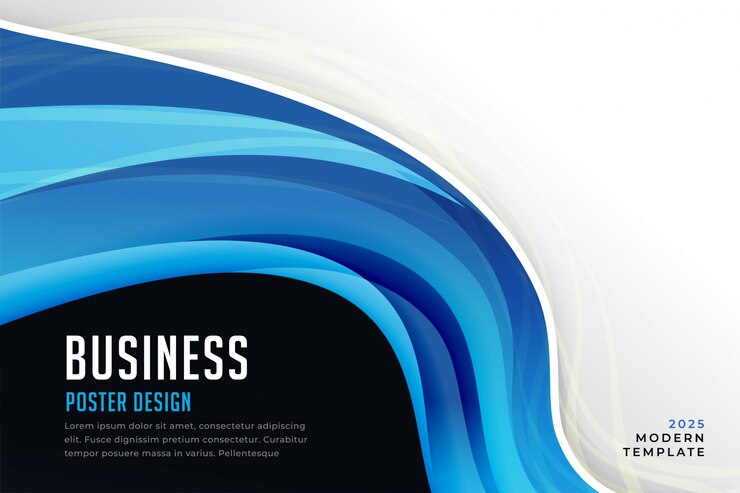 Vetor grátis apresentação de onda abstrata azul business