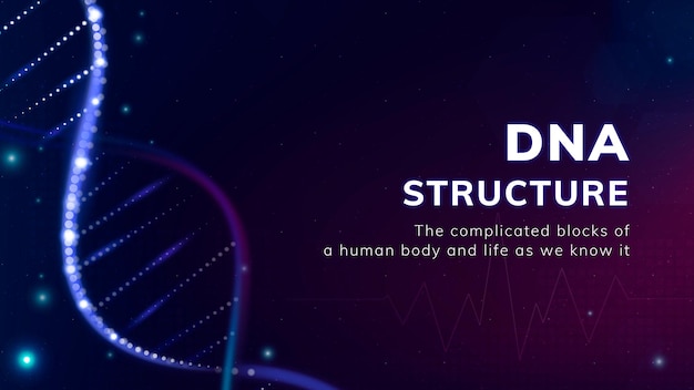 Apresentação de vetor de modelo de biotecnologia de estrutura de dna