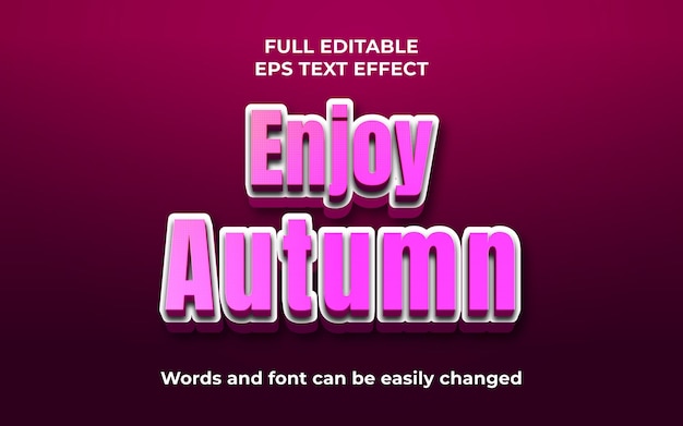 Aproveite o efeito de estilo de texto editável em 3d de outono