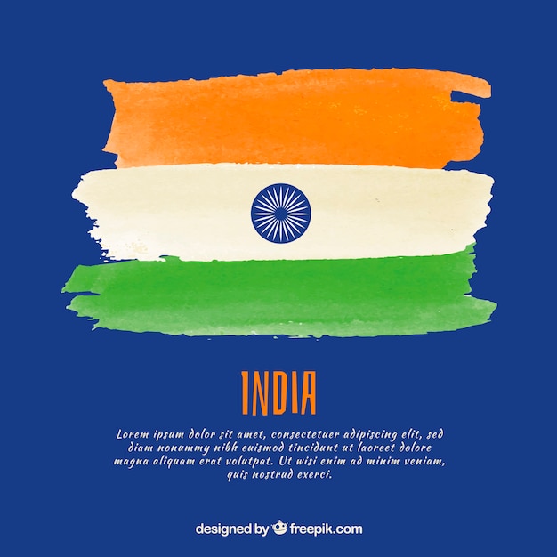 Aquarela bandeira da índia