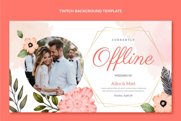 Aquarela bohowedding twitch background