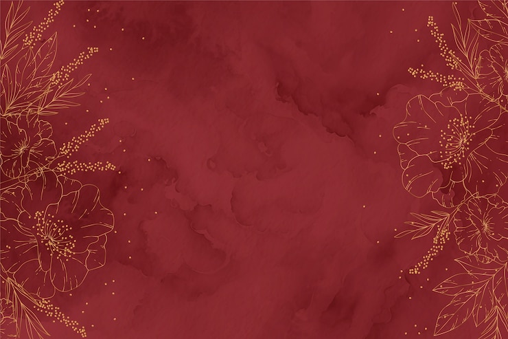 Vetor grátis aquarela burgundy e fundo dourado