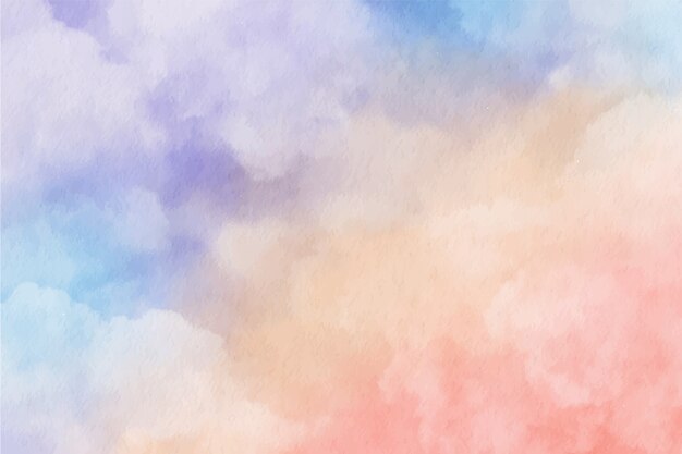 Aquarela de açúcar algodão nuvens de fundo