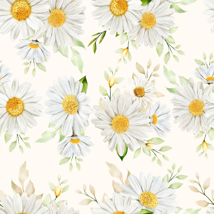 Vetor grátis aquarela desenhada à mão padrão floral sem costura
