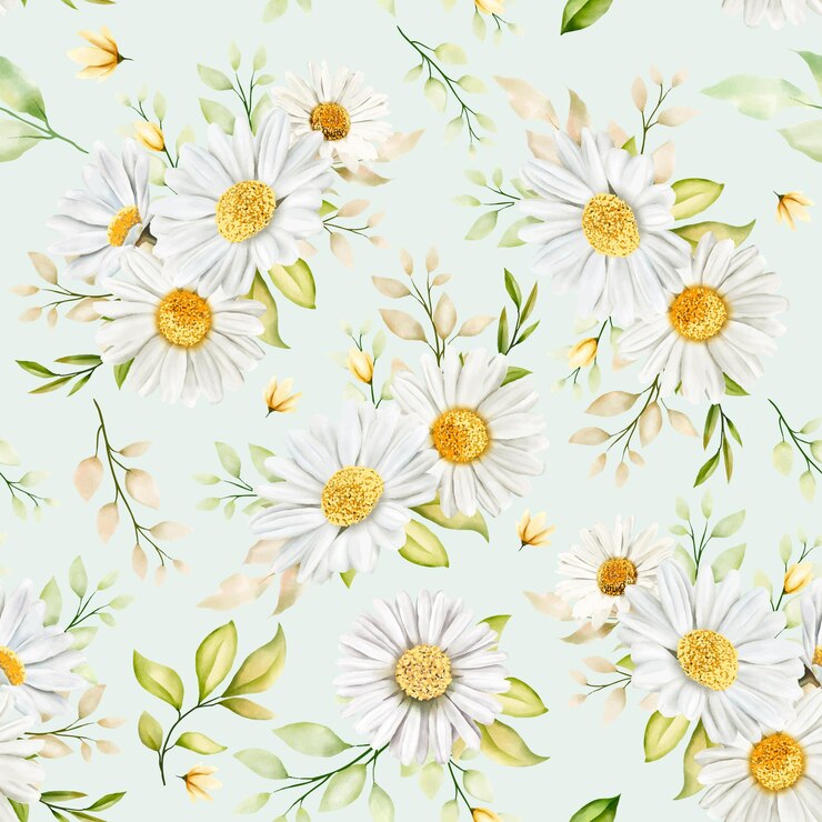 Vetor grátis aquarela desenhada à mão padrão floral sem costura