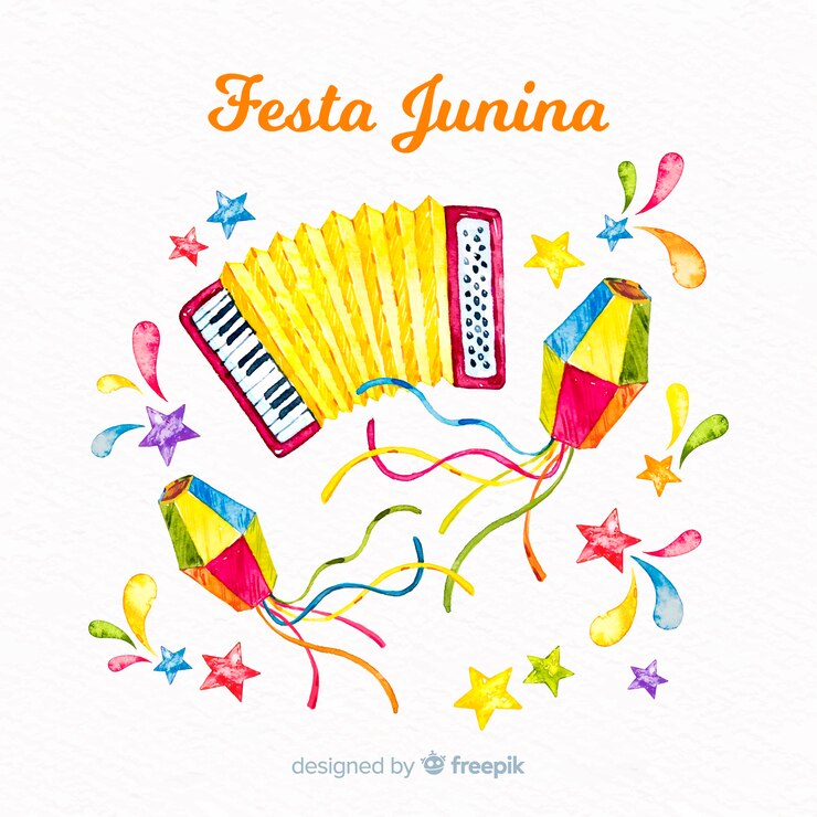 Vetor grátis aquarela festa junina fundo
