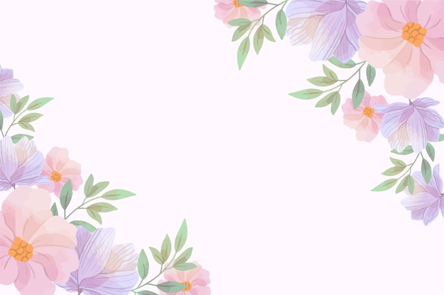 Vetor grátis aquarela floral fundo em tons pastel, com espaço de cópia