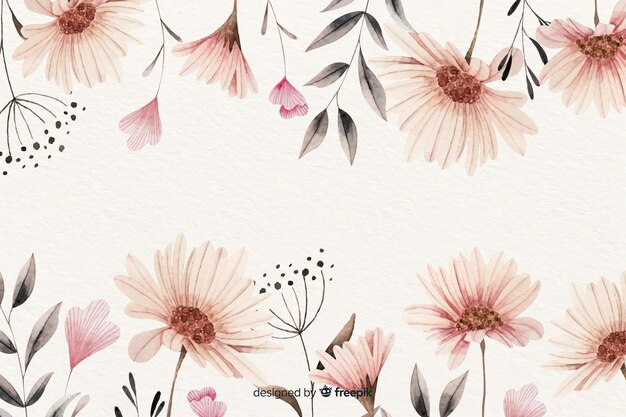 Aquarela floral fundo vintage