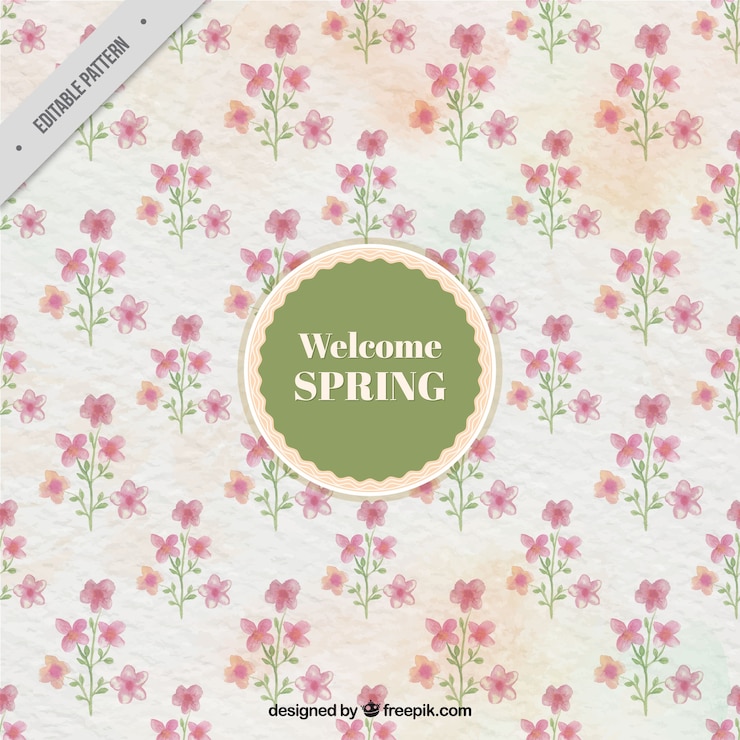 Vetor grátis aquarela fundo das flores no estilo do vintage