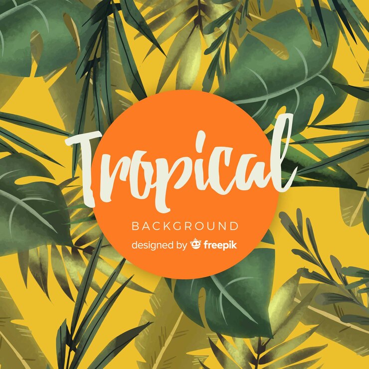 Vetor grátis aquarela tropical fundo com estilo elegante