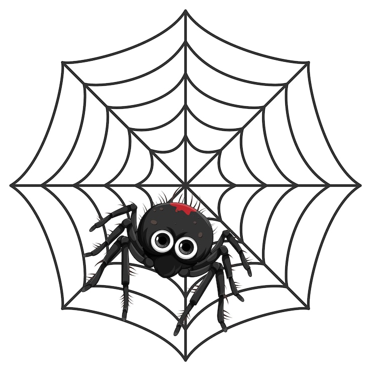 Vetor grátis aranha em aranha web desenho animado isolado