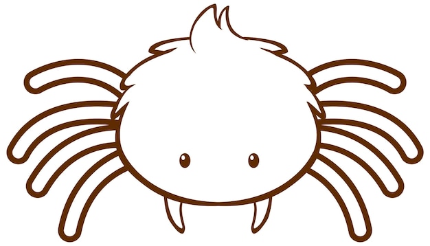 Vetor grátis aranha em estilo simples doodle no fundo branco