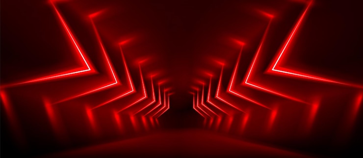Vetor grátis arco de néon vermelho abstrato fundo de brilho de luz