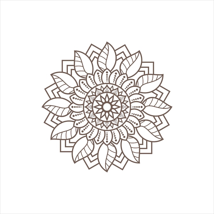 Vetor grátis arte de linha de mandala decorativa abstrata em fundo branco