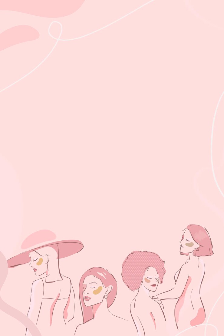 Vetor grátis arte de linha feminina em um vetor de fundo rosa