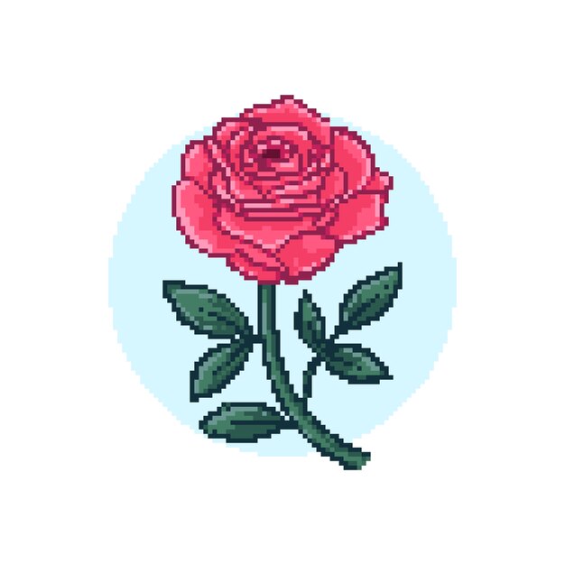 Arte de pixel de flor de design plano