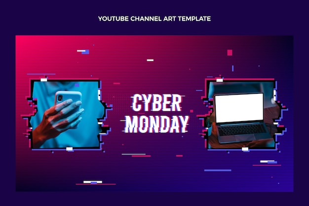 Arte do canal do youtube cibernético realista ciber-realista segunda-feira