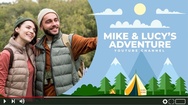 Arte do canal do YouTube de aventura plana