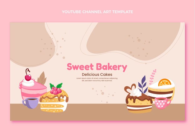 Arte do canal do youtube de comida desenhada à mão