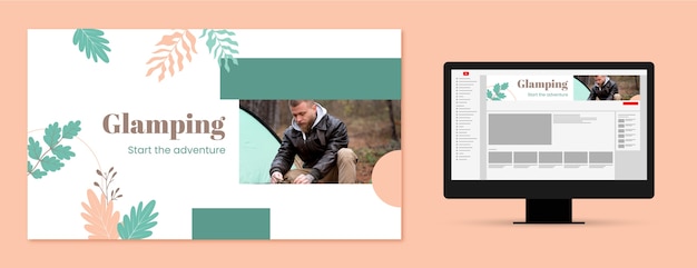Arte do canal do youtube de glamping plano